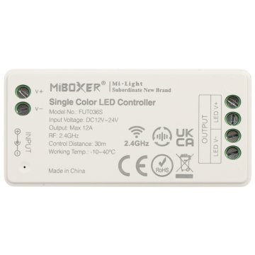 STEROWNIK OŚWIETLENIA LED LED-W-WC/RF 2.4 GHz, MONO 12&nbsp;... 24&nbsp;V DC MiBOXER / Mi-Light
