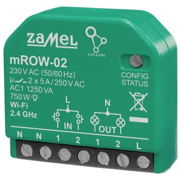 INTELIGENTNY PRZEŁĄCZNIK M/ROW-02 Wi-Fi SUPLA 230&nbsp;V AC ZAMEL