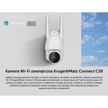 KAMERA Wi-Fi OBROTOWA ZEWNĘTRZNA 1080p Kruger&Matz Connect C30 TUYA