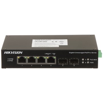SWITCH POE 4 PORTY + 2 PORTY SFP UPLINK HIKVISION DS-3T0506HP-E/HS