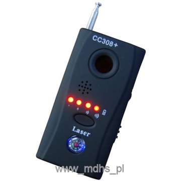 Wykrywacz podsłuchów i kamer, pasmo wykrywania 100 MHz - 2400 MHz, detektor  CC308+